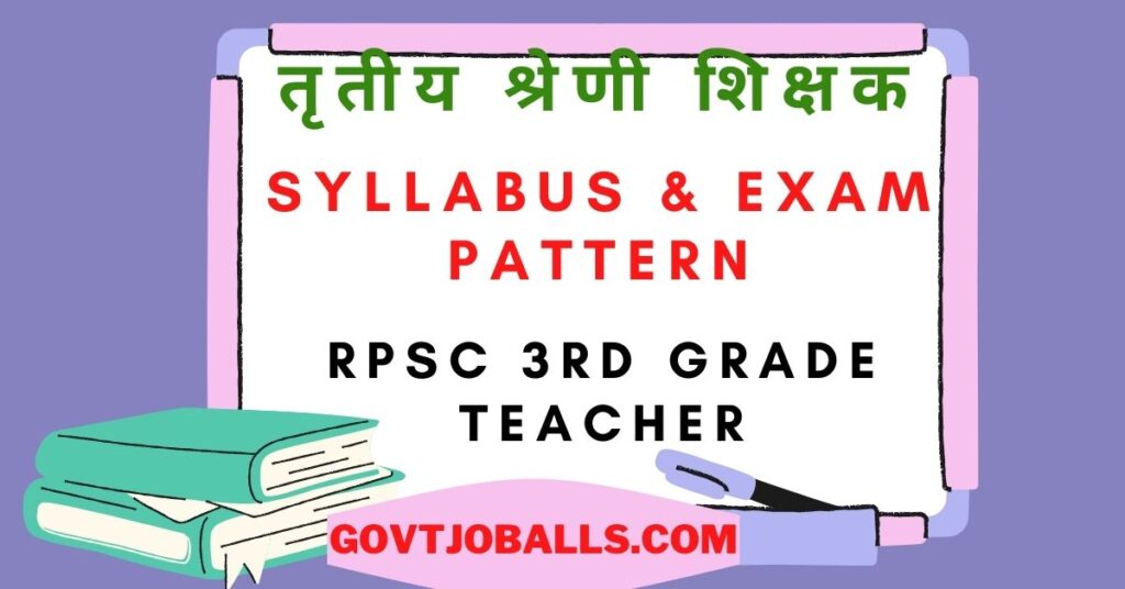 RPSC 3rd Grade Teacher Syllabus in Hindi