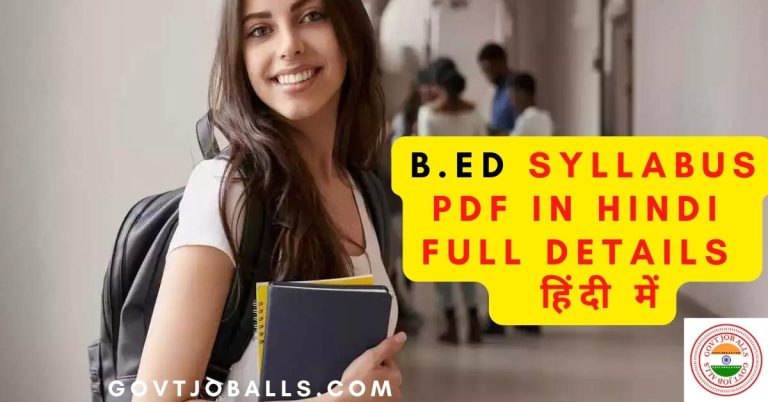 B.Ed Syllabus PDF In Hindi