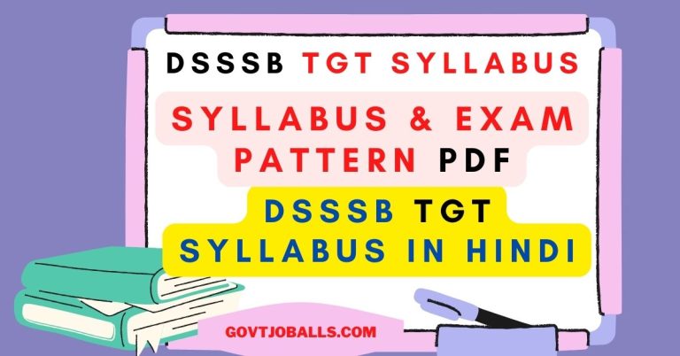 DSSSB TGT Syllabus in Hindi